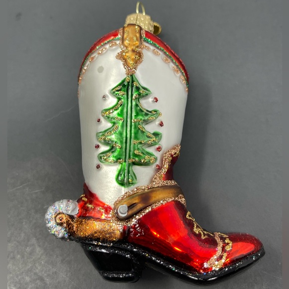 OLD WORLD CHRISTMAS: Cowboy Boot Ornament. With original box - Picture 3 of 7